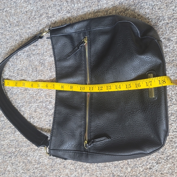 Adrienne Vittadini Black Handbag Gold Hardware - Picture 6 of 10